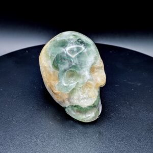 Rainbow Fluorite Skull Incense Holder Purple and Green Crystal Carving Multifarious