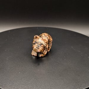 Rhodonite Pig Carving Pink and Black Gemstone Animal Multifarious