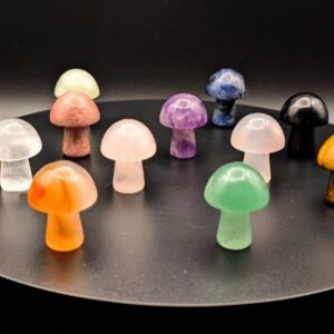 Gemstone Mushrooms Natural Crystal Carving Woodland Decor Multifarious