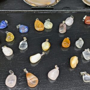 Assorted Tumbled Pendants Natural Polished Crystal Jewelry Multifarious